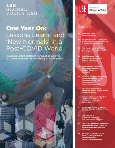 Front cover: One Year On: Lessons Learned and “New Normals” in a Post-COVID World