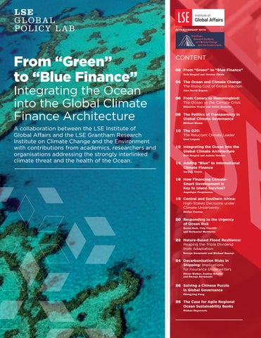 Front cover: From “Green” to “Blue” Finance: The London School of Economics