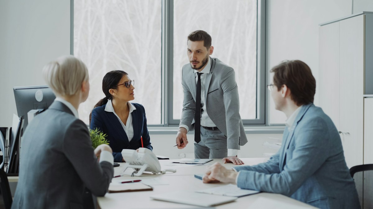 Executives meeting in a boardroom