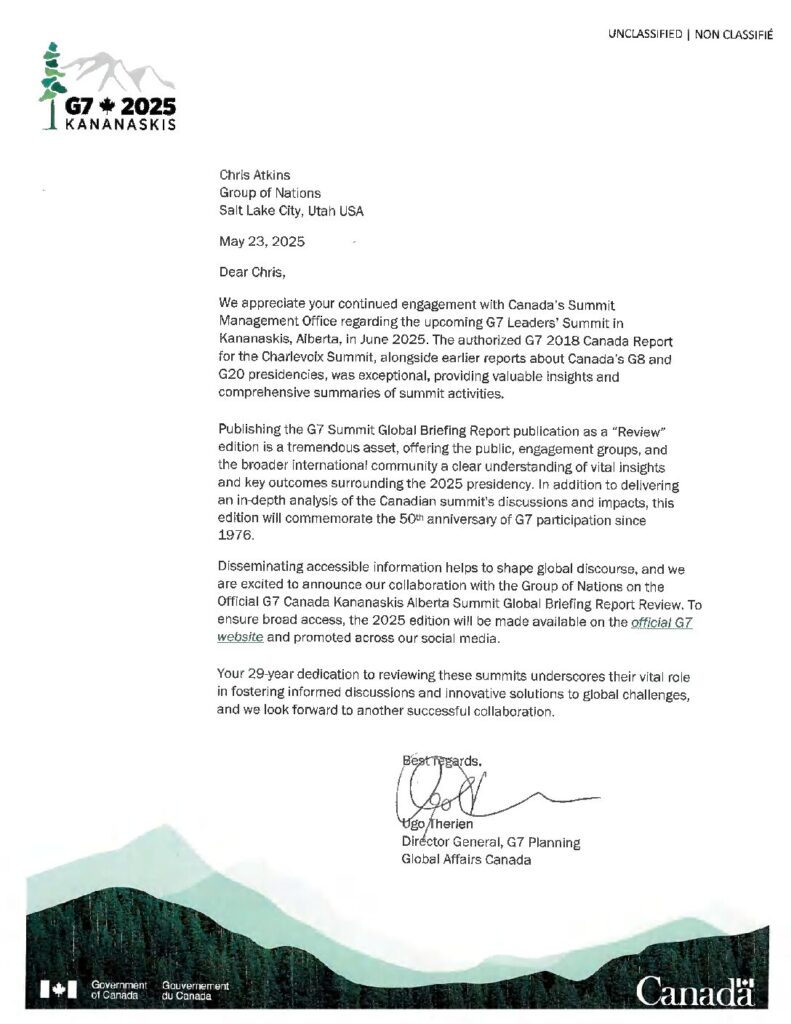 G7 Canada 2025 &mdash; Official G7 letter