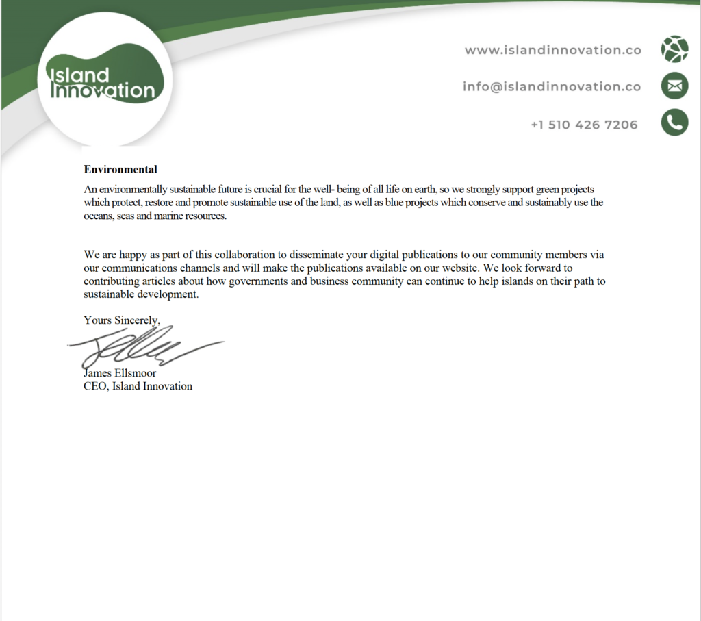 Island Innovation &mdash; Endorsement, second page