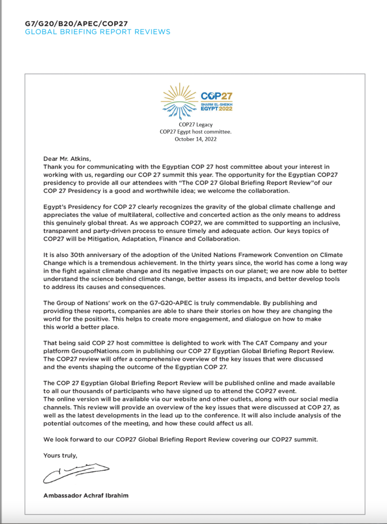 Official COP27 authorised letter &mdash; COP27 Egypt