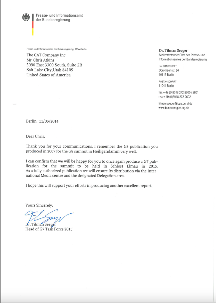 German G7 letter &mdash; G7 Germany, 2015